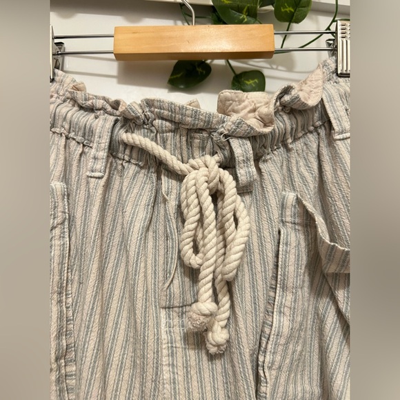 New Sz XS Free People Runyon Oversize Stripe Pant Harem Pale Blue Drawstring - Picture 5 of 9